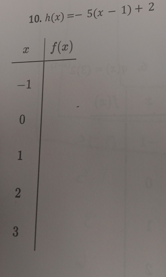 h(x)=-5(x-1)+2