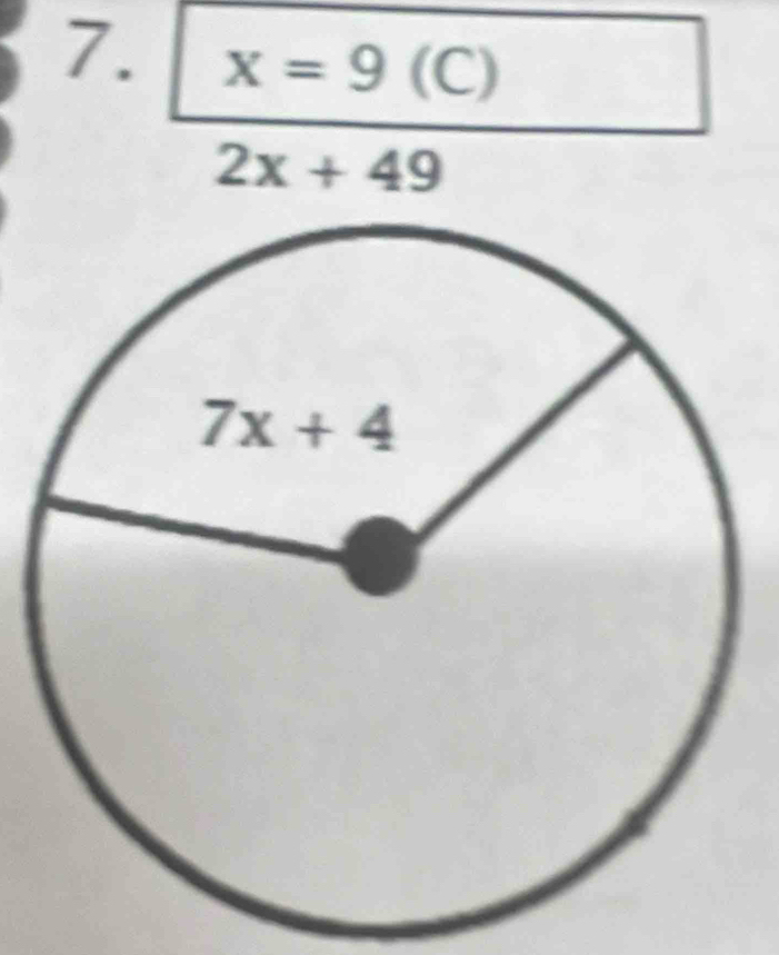 x=9(C)
2x+49