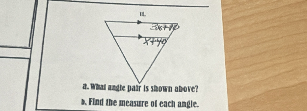 b, Find the measure of each angle.