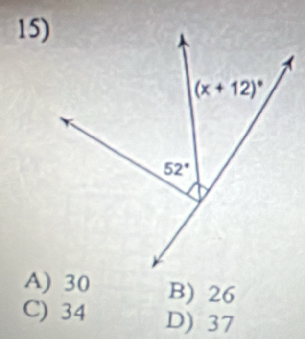 A) 30
B) 26
C) 34
D) 37