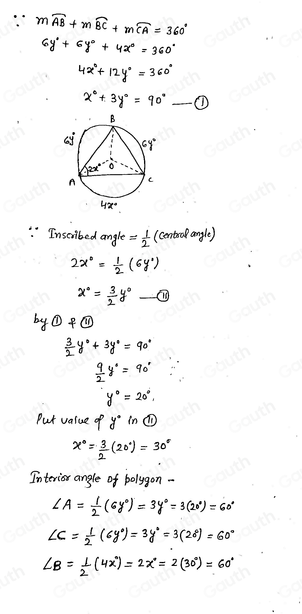 Solved: cONNECTING CONCEPTS Find the values of x and y. Then find the ...
