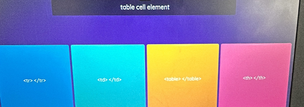 table cell element