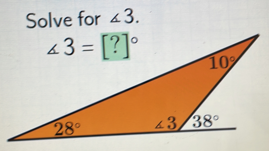 Solve for ∠ 3.