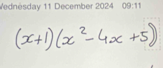 Vednesday 11 December 2024 09:11