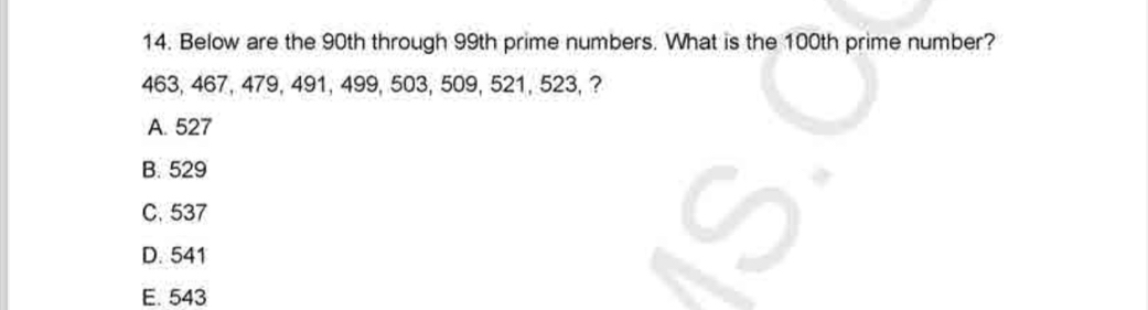 Solved: Below are the 90th through 99th prime numbers. What is the ...
