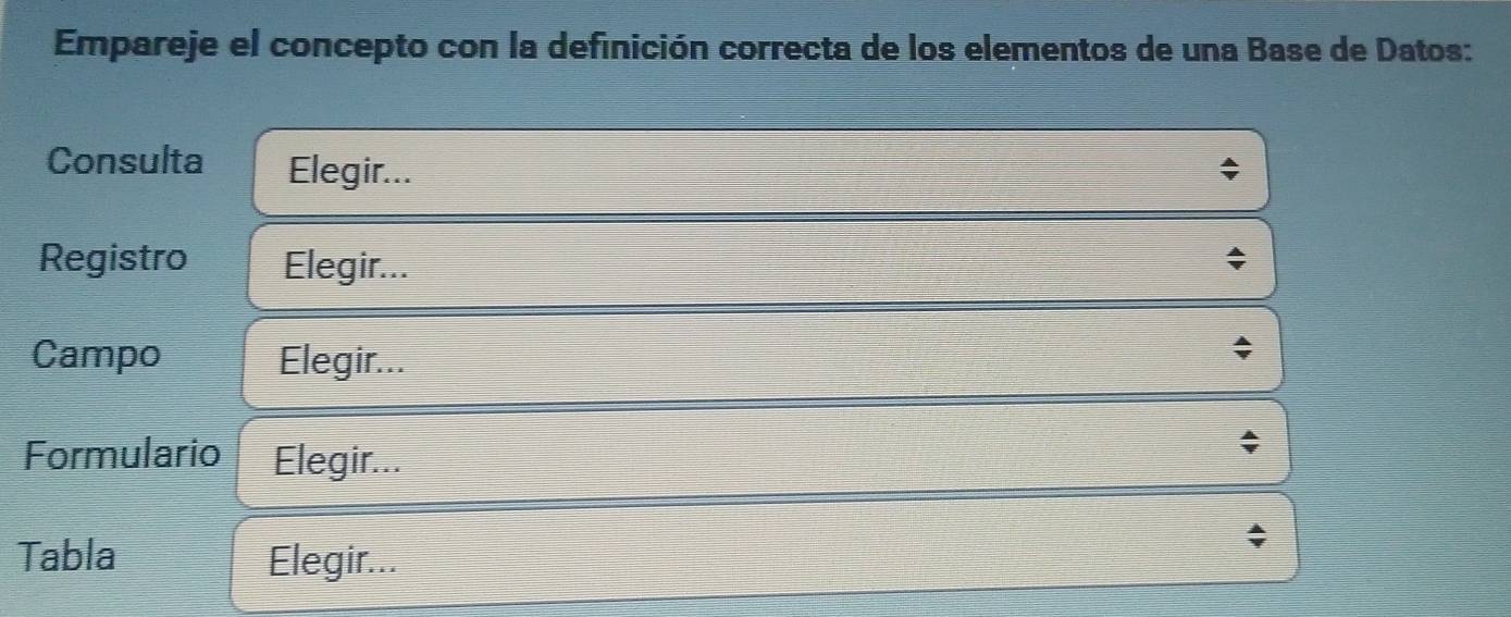 Resuelto:Empareje el concepto con la definición correcta de los ...