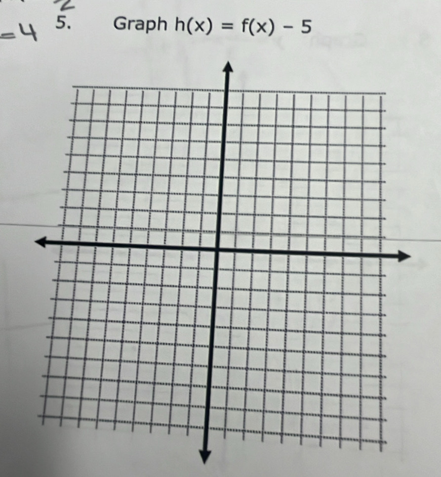 Graph h(x)=f(x)-5