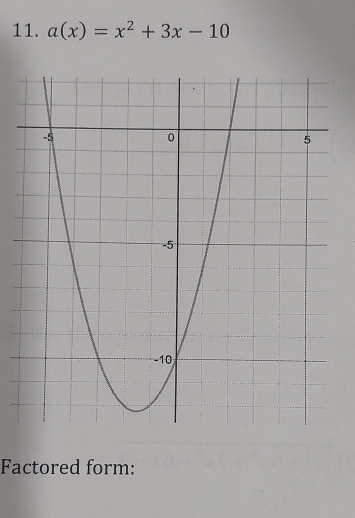 a(x)=x^2+3x-10
Factored form: