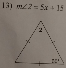 m∠ 2=5x+15