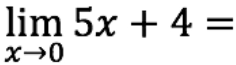 limlimits _xto 05x+4=