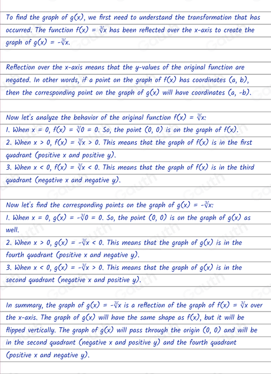 Solved: The function f(x)=f(x)=f(x)= Rootindex 3 StartRoot x EndRoot is ...