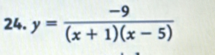 y= (-9)/(x+1)(x-5) 