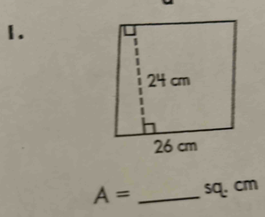 A=
sq. cm