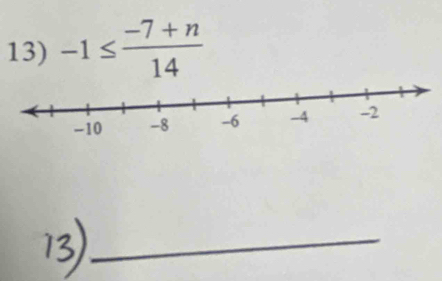 -1≤  (-7+n)/14 
_