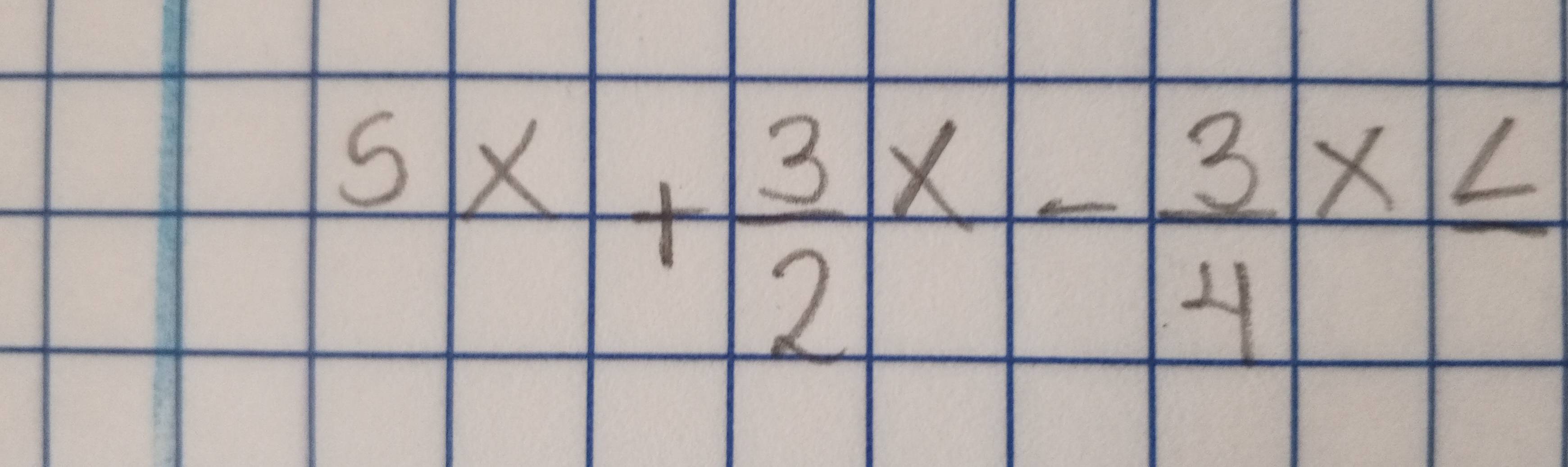 5x+ 3/2 x- 3/4 x≤