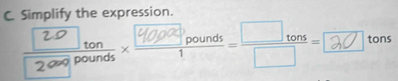 Simplify the expression. 
tons nc 
□ 