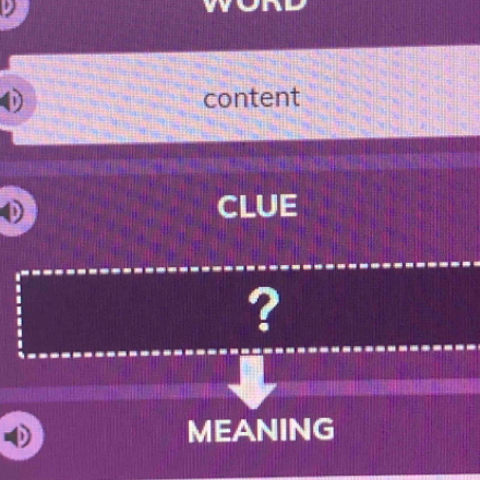 content 
CLUE 
? 
D MEANING