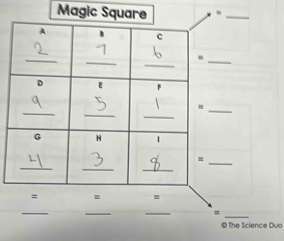 Magic Squ 
_- 
_ 
© The Science Duo