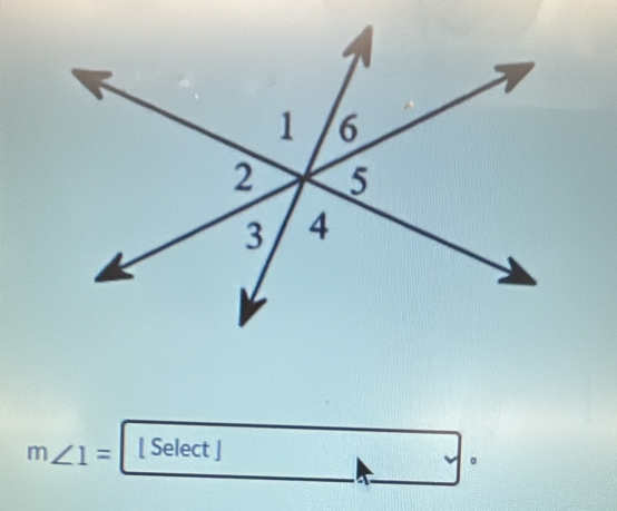 m∠ 1= [ Select ] 
。