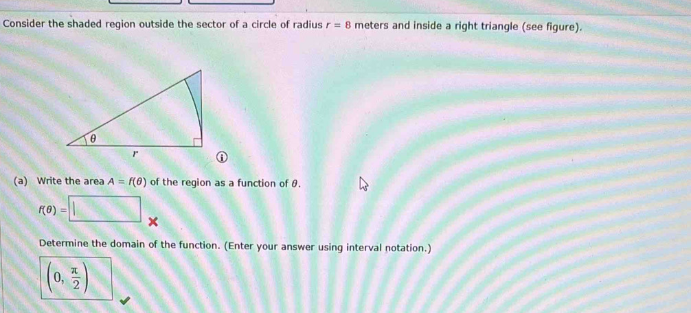 Solved: Consider the shaded region outside the sector of a circle of ...