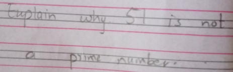 Euplain why St is not 
a prime number.