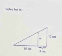 Solve for w.