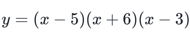 y=(x-5)(x+6)(x-3)