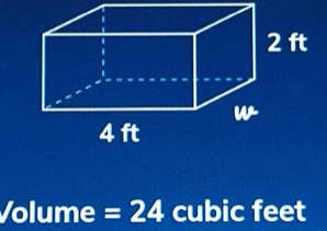 Volume =24 cubic feet