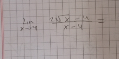 limlimits _xto 4 (2sqrt(x)-4)/x-4 =