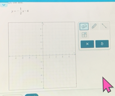 one mme
y=- 1/2 x-4
× 5