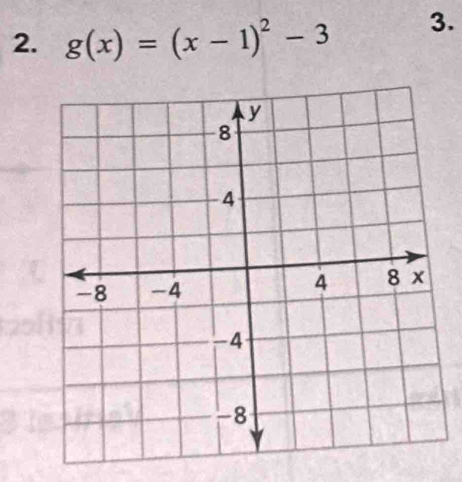 g(x)=(x-1)^2-3 3.