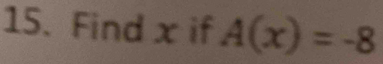 Find x if A(x)=-8