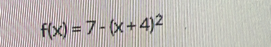 f(x)=7-(x+4)^2