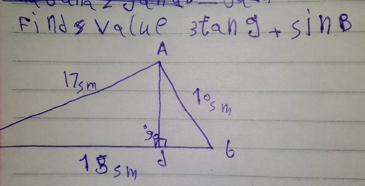 Find value stan 9+sin B