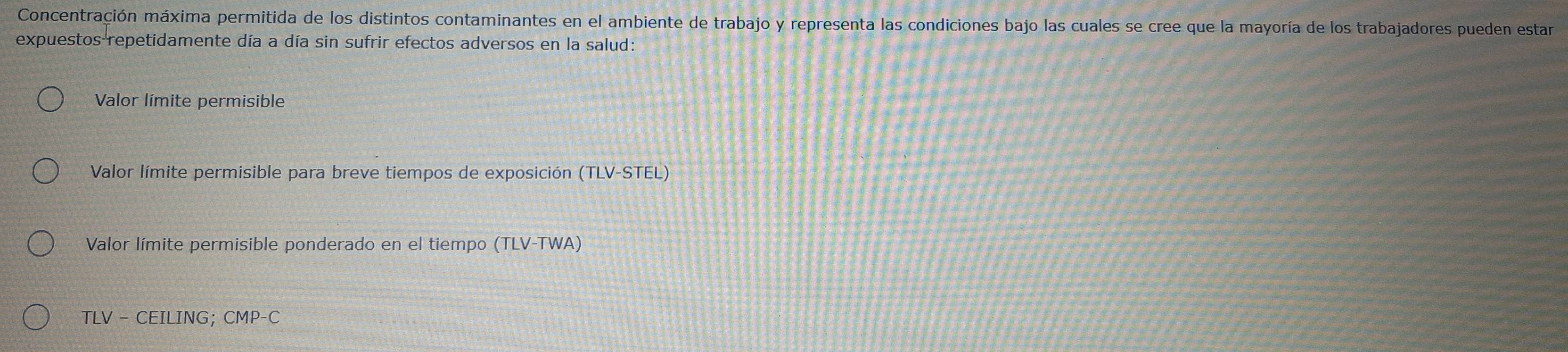 Resuelto:Concentración máxima permitida de los distintos contaminantes ...