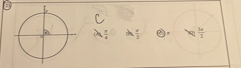 23
 π /4 
 π /2 