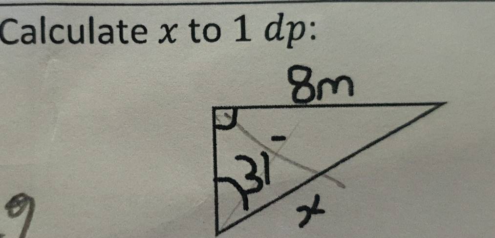 Calculate x to 1 dp :