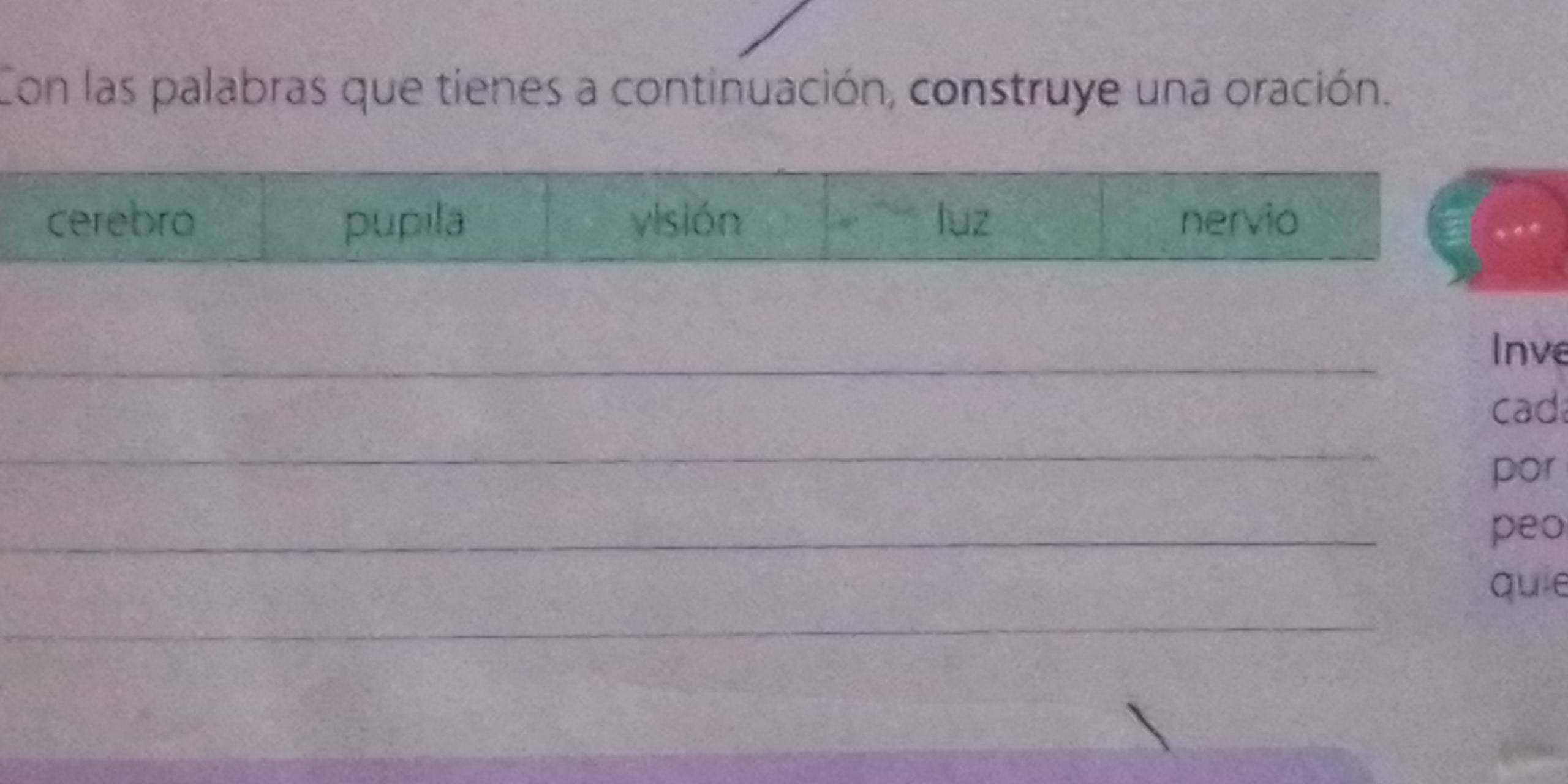 Resuelto:Con las palabras que tienes a continuación, construye una ...