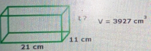 V=3927cm^3
21 cm