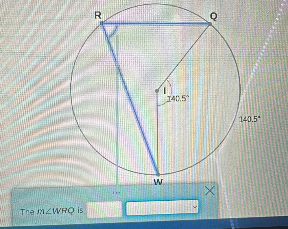 The m∠ WRQ is x_x=1□ □  |