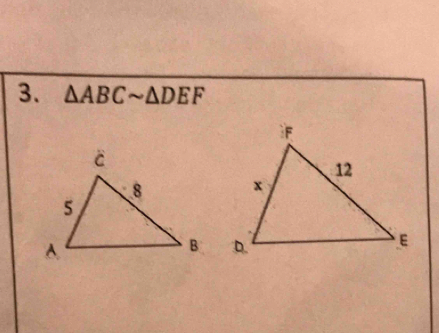 △ ABCsim △ DEF