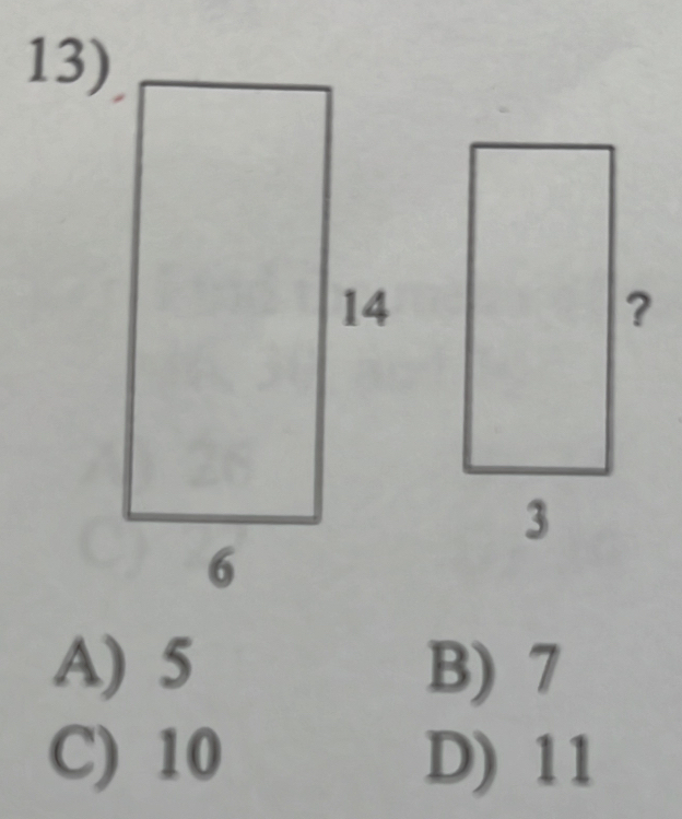 A) 5 B) 7
C) 10 D) 11