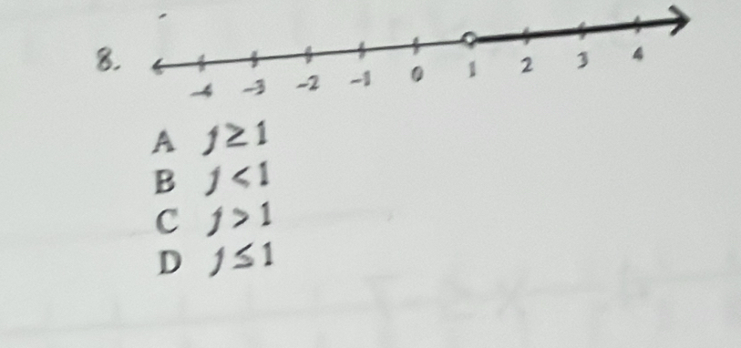 8
A f≥ 1
B j<1</tex>
C f>1
D f≤ 1