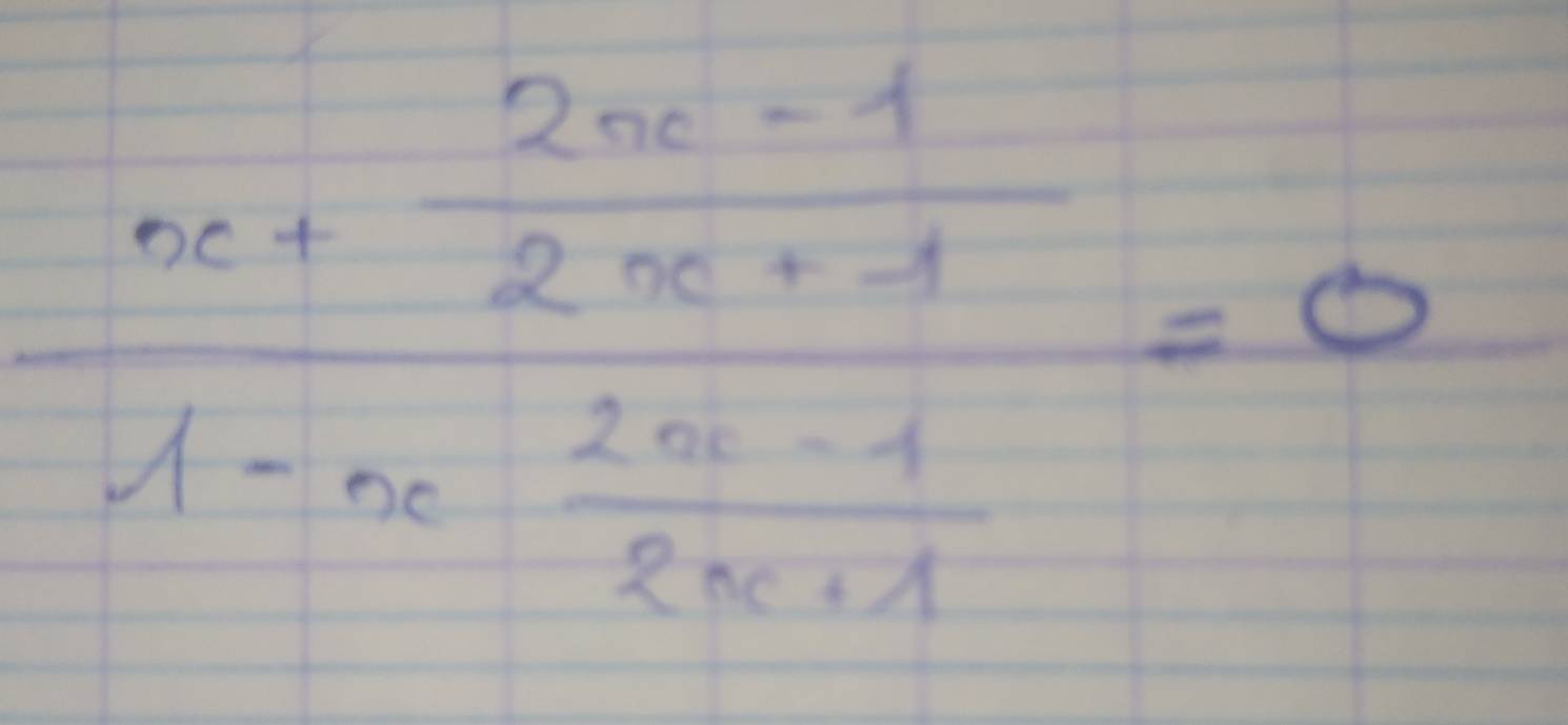 frac x+ (2a-1)/2x+1 1-a (2a-1)/8x+1 =0