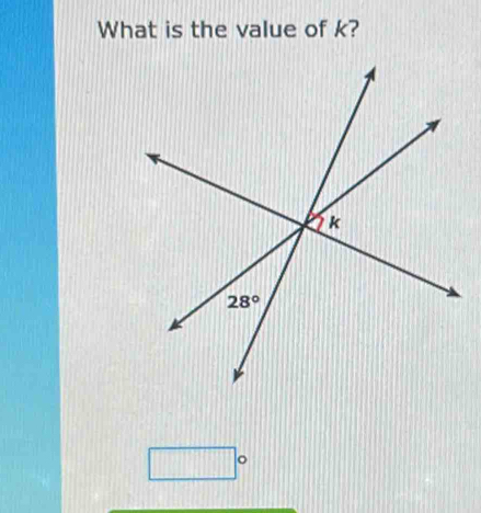 What is the value of k?
/