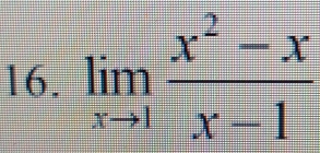 limlimits _xto 1 (x^2-x)/x-1 