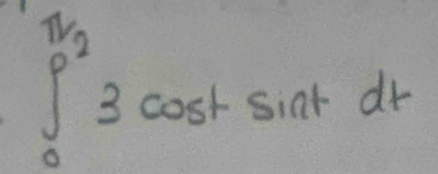 ∈tlimits _0^((frac π))3cos tsin tdt