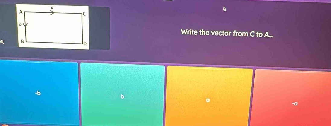 Write the vector from C to A...
a
-a