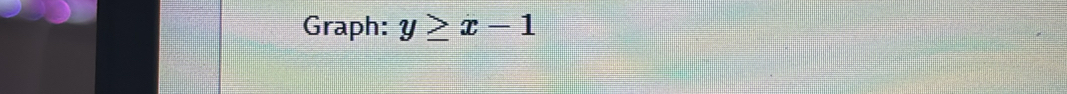 Graph: y≥ x-1