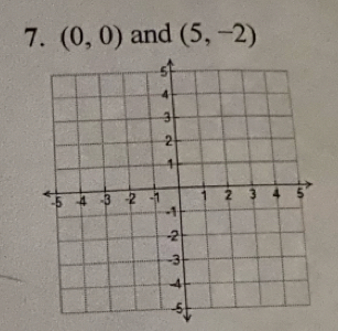 (0,0) and (5,-2)